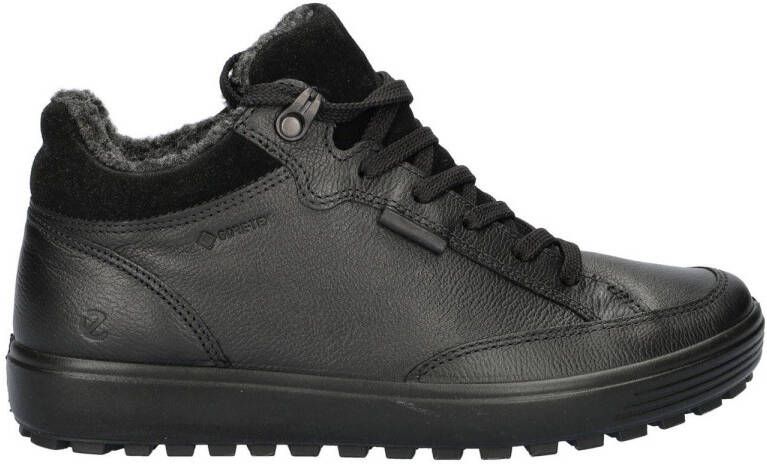 Ecco Soft 7 Tred gevoerde leren sneakers zwart