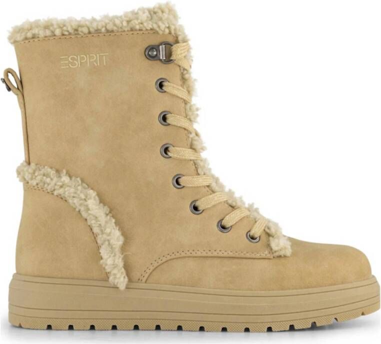 ESPRIT gevoerde veterboots beige