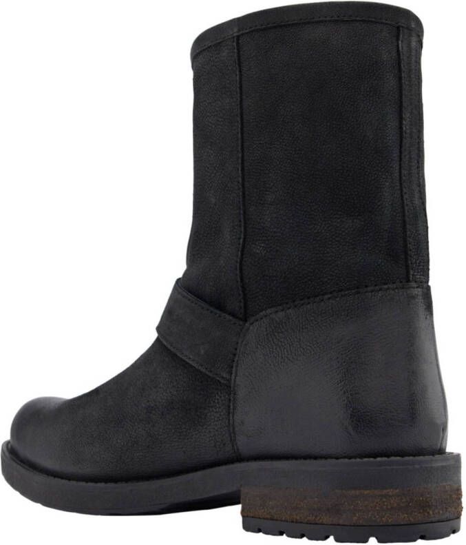 5th Avenue leren bikerboots zwart