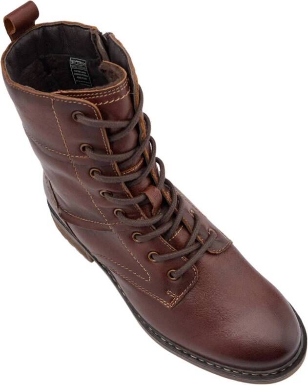 5th Avenue leren veterboots bruin