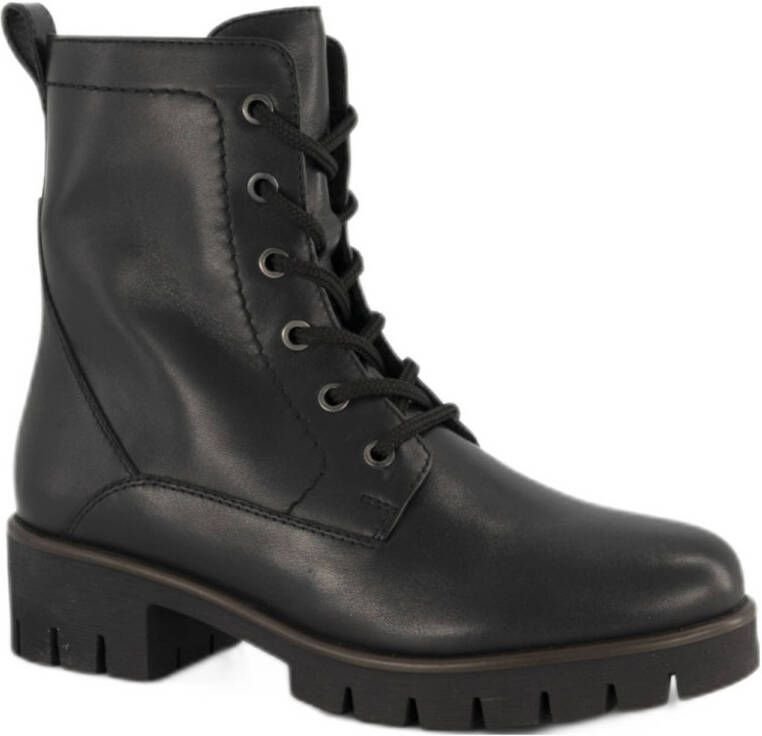 5th Avenue leren veterboots zwart