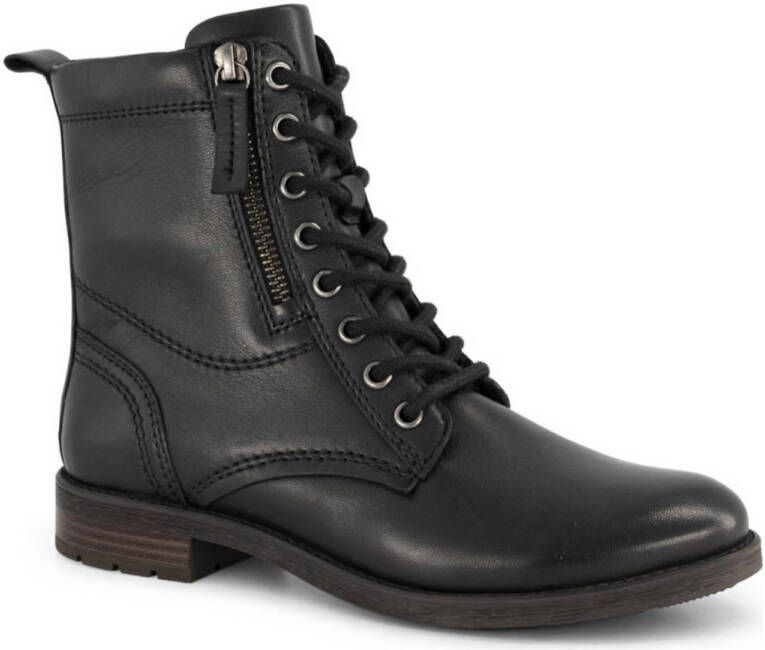 5th Avenue leren veterboots zwart