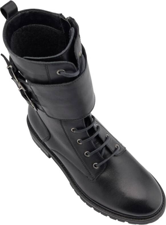 5th Avenue leren veterboots zwart