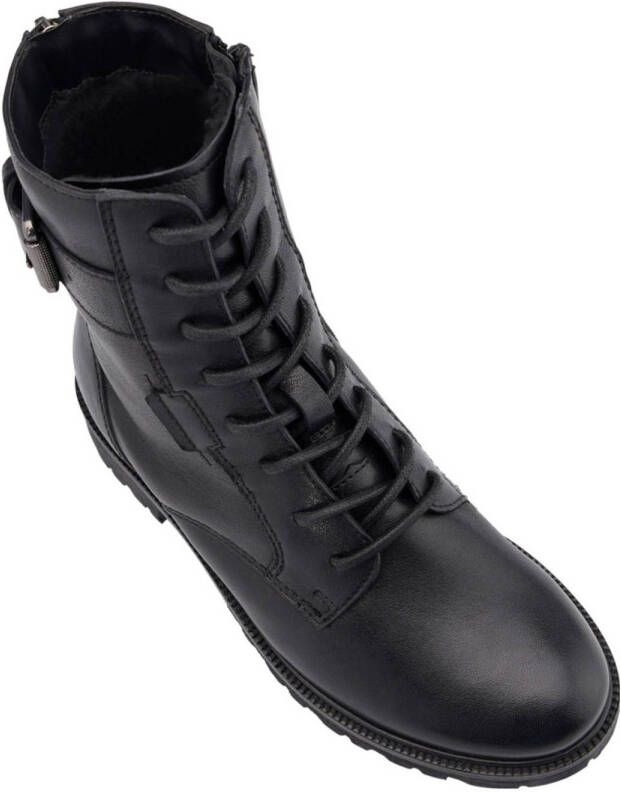 5th Avenue leren veterboots zwart