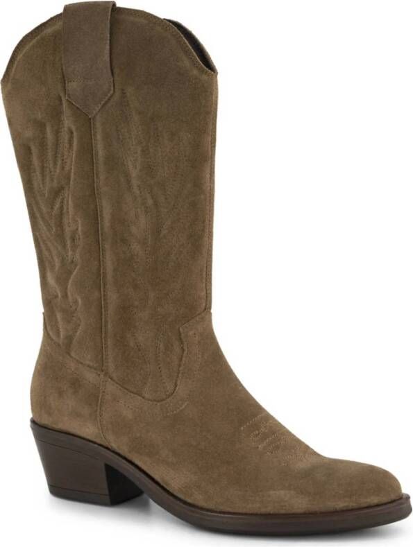 5th Avenue suède cowboylaarzen taupe