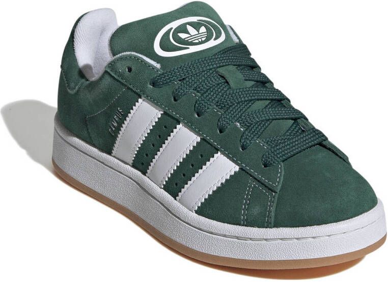 adidas Originals Campus 00's suède sneakers donkergroen wit