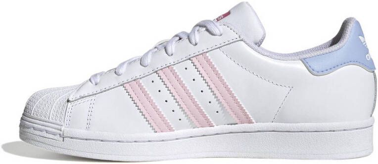 adidas Originals Superstar sneakers wit roze