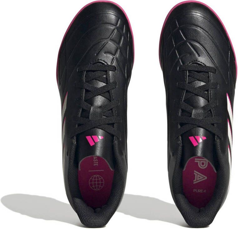 adidas Performance COPA PURE.4 Turf voetbalschoenen zwart wit fuchsia