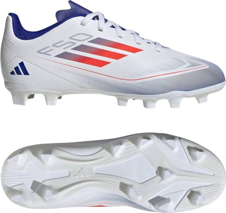 adidas Performance F50 Club junior voetbalschoenen wit rood kobaltblauw