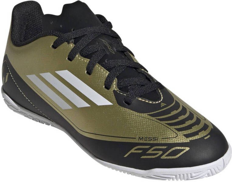 adidas Performance F50 Club Messi junior voetbalschoenen goudmetallic wit zwart