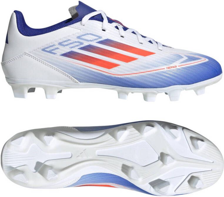 adidas Performance F50 Club senior voetbalschoenen wit rood blauw