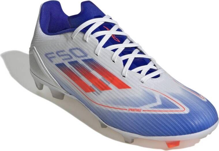 adidas Performance F50 League Senior voetbalschoenen wit rood blauw