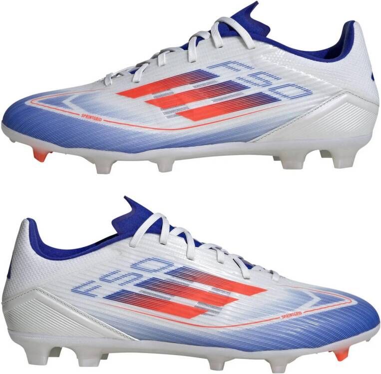 adidas Performance F50 League Senior voetbalschoenen wit rood blauw