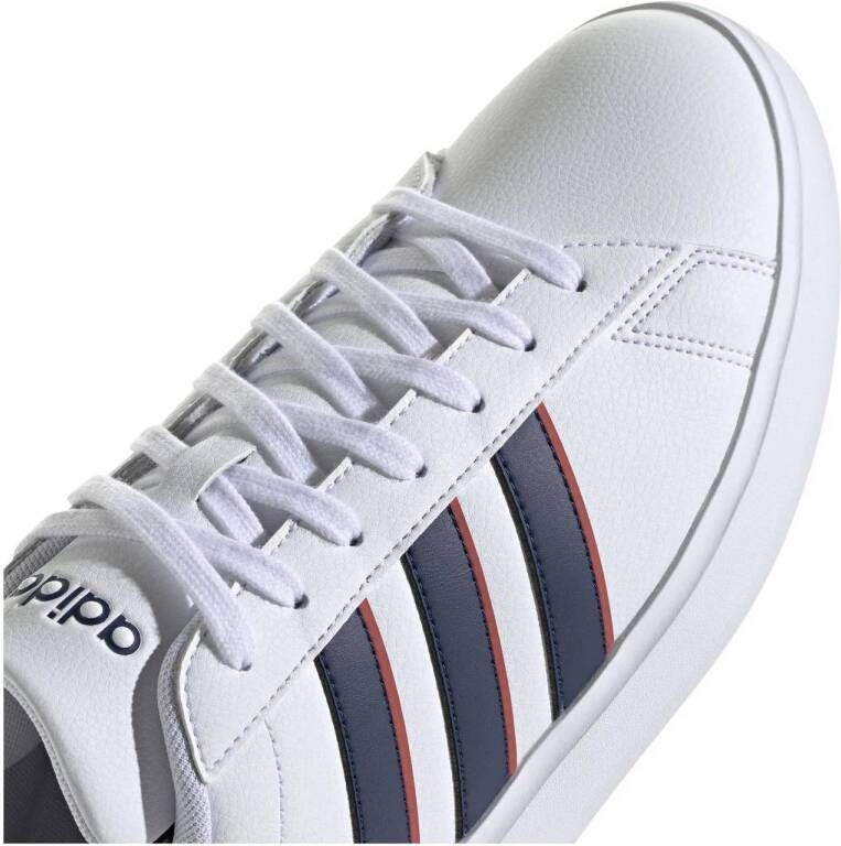 adidas Sportswear Grand Court 2.0 sneakers wit donkerblauw oranjerood