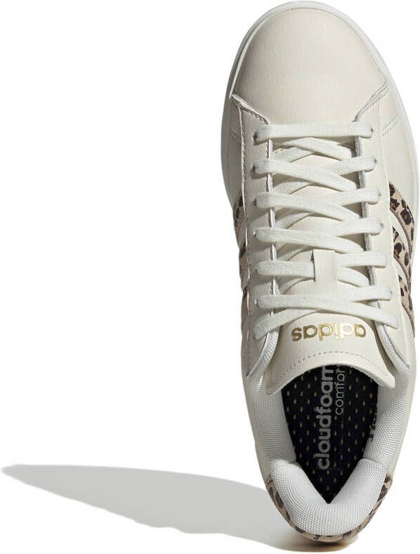 adidas Sportswear Grand Court 2.0 sneakers met dierenprint wit beige zwart