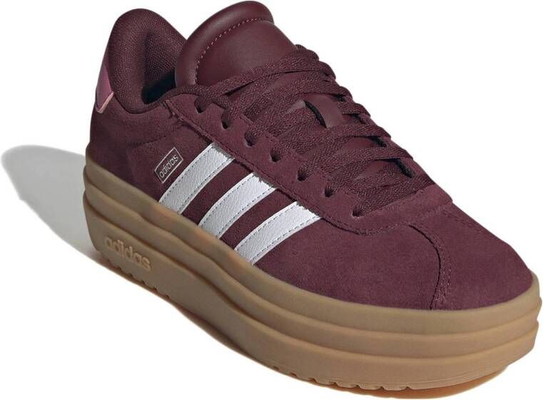 adidas Sportswear VL Court Bold suède sneakers donkerrood wit