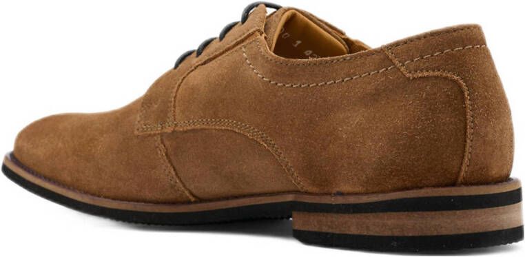 AM SHOE suède veterschoenen cognac