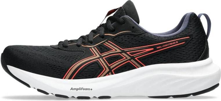 ASICS Contend 9 hardloopchoenen zwart koraalrood