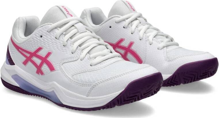 ASICS Gel-Dedicate padelschoenen wit fuchsia lichtblauw