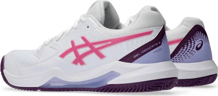 ASICS Gel-Dedicate padelschoenen wit fuchsia lichtblauw