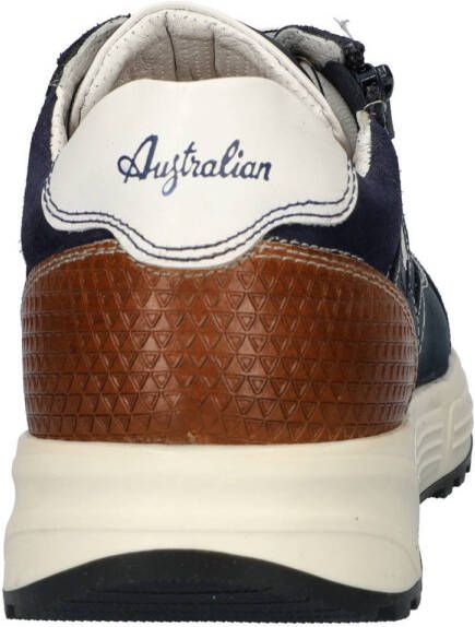 Australian Discover leren sneakers donkerblauw