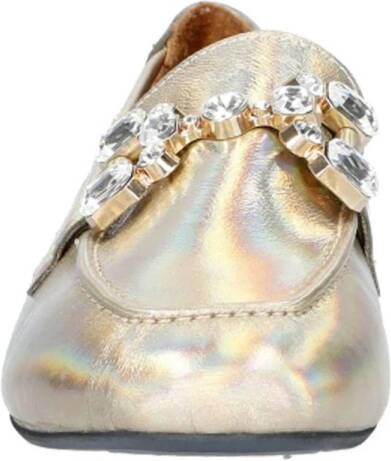 Babouche Alina-17 leren loafers goud