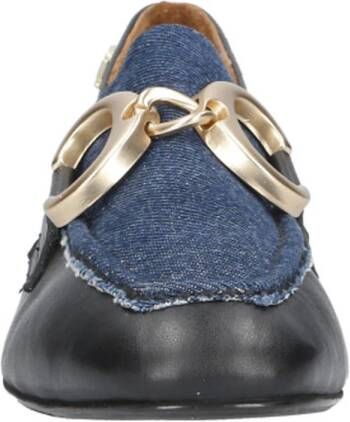 Babouche Jula 53 leren loafers zwart dark denim