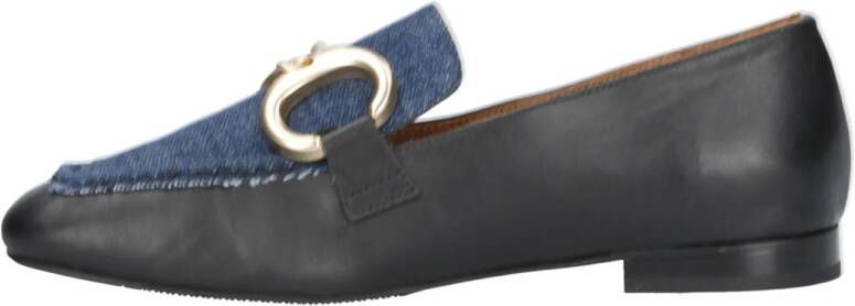 Babouche Jula 53 leren loafers zwart dark denim