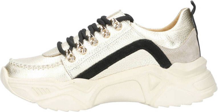 Babouche Lou 13 chunky leren sneakers goud