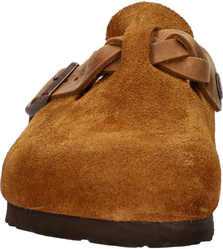 Birkenstock Boston Braided suède clogs cognac