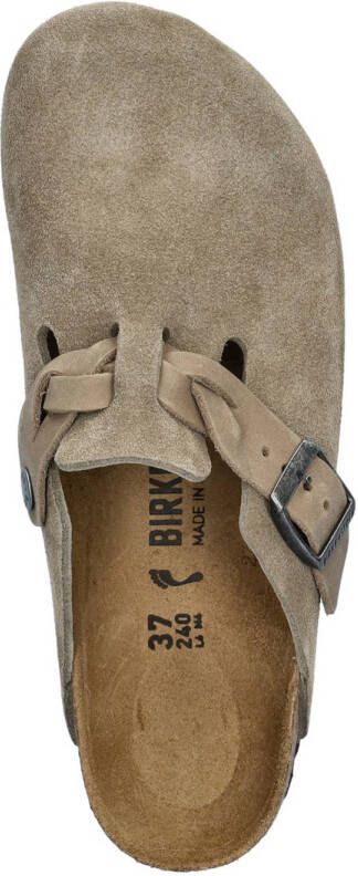 Birkenstock Boston Braided suède clogs taupe