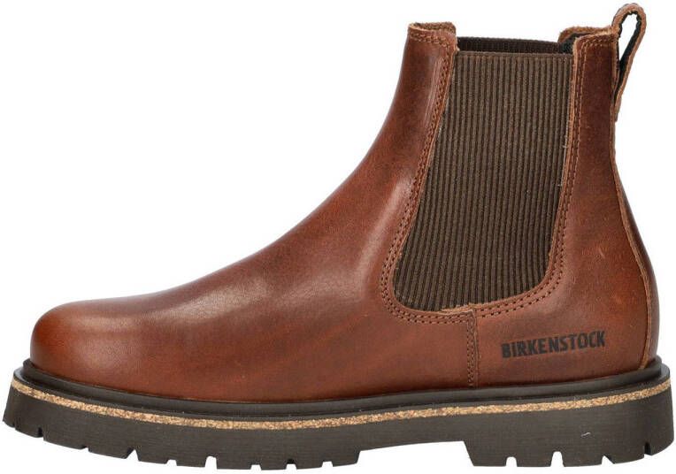 Birkenstock Highwood Slip-In leren chelsea boots cognac