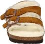 Birkenstock Milano Shearling suède sandalen cognac - Thumbnail 2