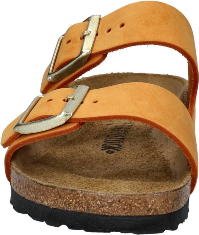 Birkenstock nubuck slippers oranje