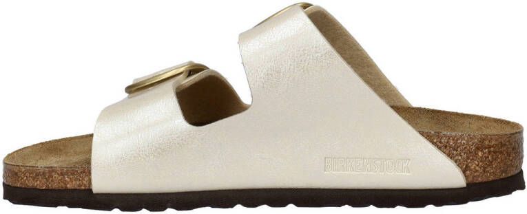 Birkenstock slippers ecru metallic