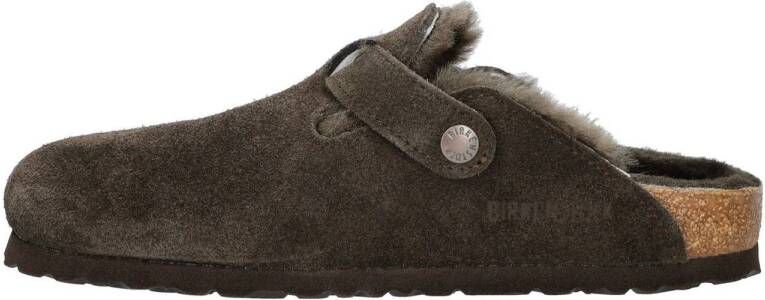 Birkenstock Boston Shearling suède clogs bruin