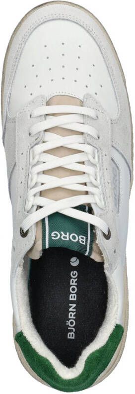 Björn Borg T3200 Cup Low leren sneakers wit groen