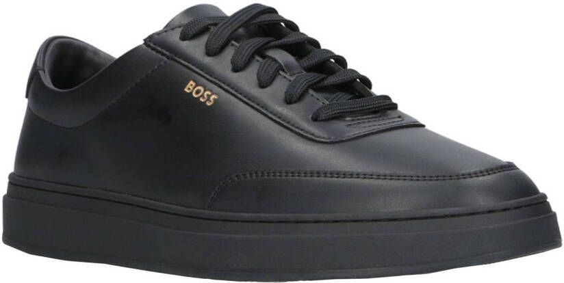 BOSS leren sneakers zwart