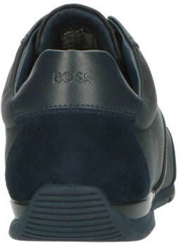 BOSS Saturn Lowp leren sneakers donkerblauw