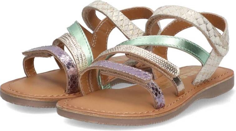 Braqeez Cassy Call leren sandalen mintgroen