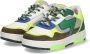 Braqeez 424249-469 Jongens Lage Sneakers Groen Geel Wit Blauw Nubuck Veters - Thumbnail 4