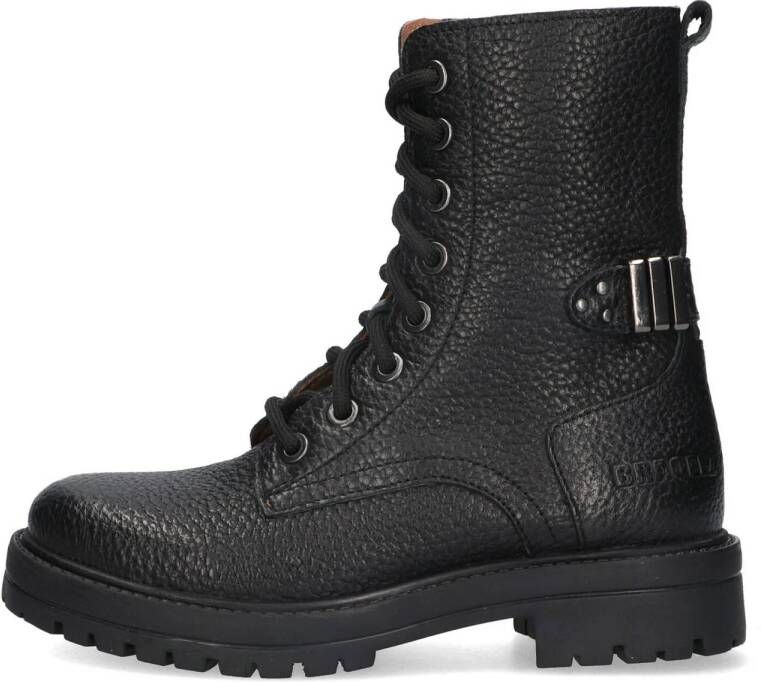 Braqeez Leah Leap leren veterboots zwart