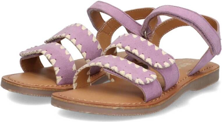 Braqeez leren sandalen lila