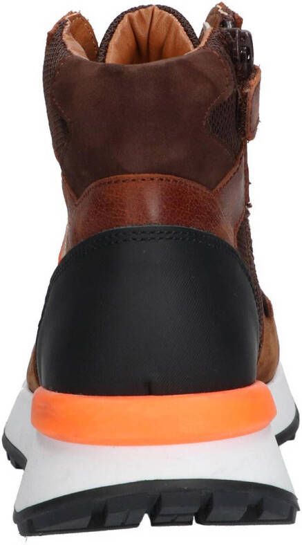 Braqeez leren sneakers cognac