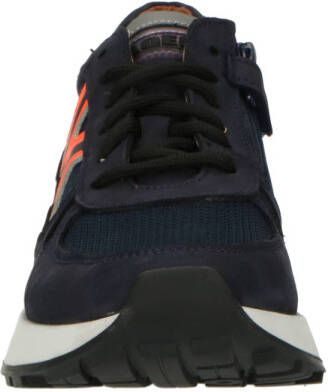 Braqeez leren sneakers donkerblauw