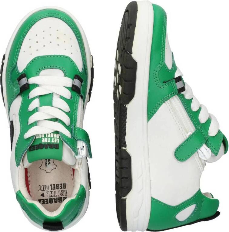 Braqeez leren sneakers groen wit