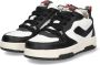 Braqeez 424254-589 Jongens Lage Sneakers Zwart Wit Leer Veters - Thumbnail 4