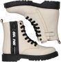 Braqeez Belle Boot Meisjes Biker Boots Beige Leer Veters - Thumbnail 4