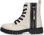 Braqeez Belle Boot Meisjes Biker Boots Beige Leer Veters - Thumbnail 8