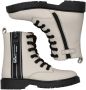 Braqeez Belle Boot Meisjes Biker Boots Beige Leer Veters - Thumbnail 9